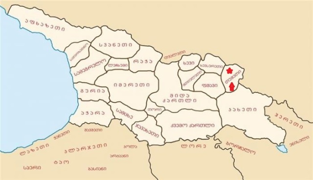 საქართველოს რუკა, თუშეთი.